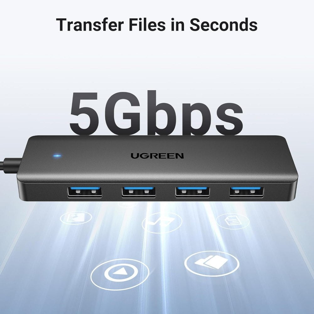 Ugreen, Usb 3.0 To 4- Port Usb 3.0 Hub, With Power Port, Stable Transmission, Data Transfer Up To 5 Gbps - Cm219 25851 35574, Available in Different Sizes