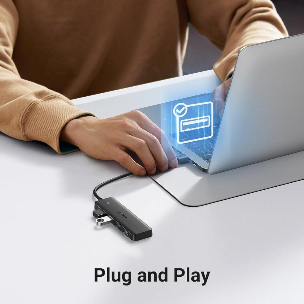 Ugreen, Usb 3.0 To 4- Port Usb 3.0 Hub, With Power Port, Stable Transmission, Data Transfer Up To 5 Gbps - Cm219 25851 35574, Available in Different Sizes