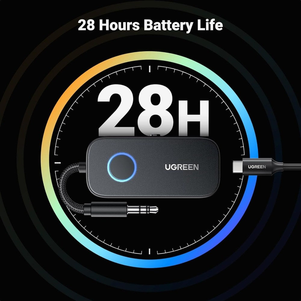 Ugreen, Bluetooth 5.2 Transmitter & Receiver ? Long Battery Life, Dual Pairing, Wireless Audio - Cm672 35222A