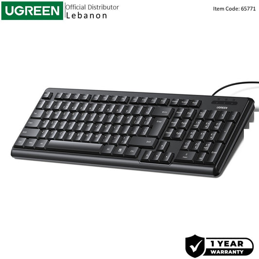 Ugreen, High-Quality Water-Resistant Wired Eng/Arabic Keyboard - K330 65771