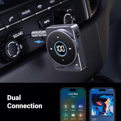 UGREEN, 5.4 Bluetooth Car Adapter ? Wireless Aux Receiver With Noise Cancellation - Cm724 35003