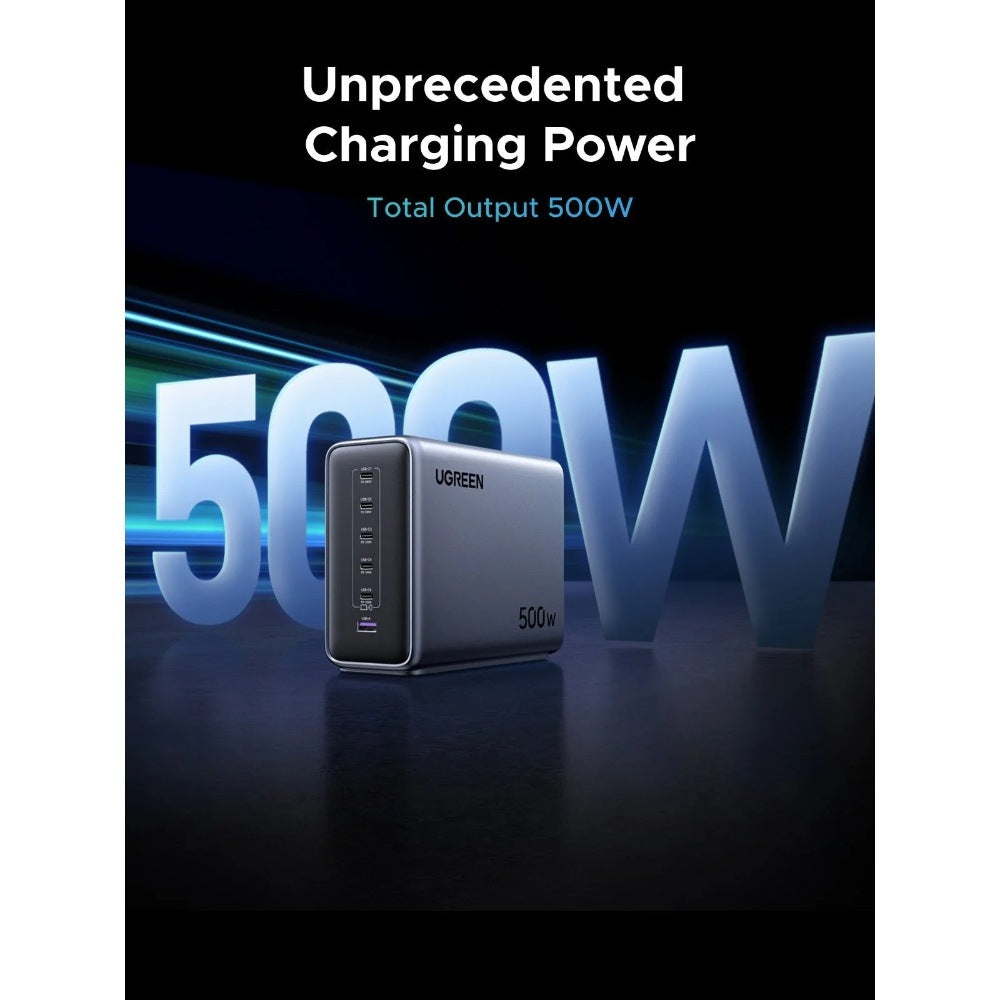 Ugreen, Nexode 500W Gan Technology Charging Station, 6?Ports With 240W Single?Port Pd & Advanced Safety Protection - X759 55550B