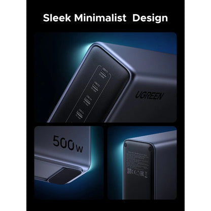 Ugreen, Nexode 500W Gan Technology Charging Station, 6?Ports With 240W Single?Port Pd & Advanced Safety Protection - X759 55550B