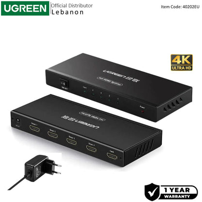 UGREEN 4K HDMI SPLITTER 1 IN 4 OUT +  Power adapter included ( DC 5V/1A) - CM620 40202EU