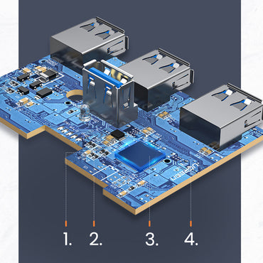 UGREEN USB 3.0 to 4- Port USB 3.0 Hub + Type-C Connector, with Power Port - CR113 40850