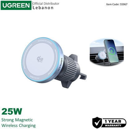 Ugreen, Magflow Magnetic 2 In 1 Wireless Car Charger 25W (Magsafe Compatible) - W758 55967