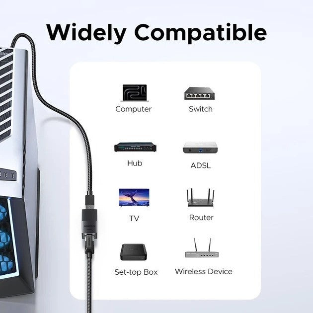 Ugreen, 10Gbps Rj45 Coupler Ethernet Extender Connector, POE support, up to 100 Meter transmission distance - NW326 55359