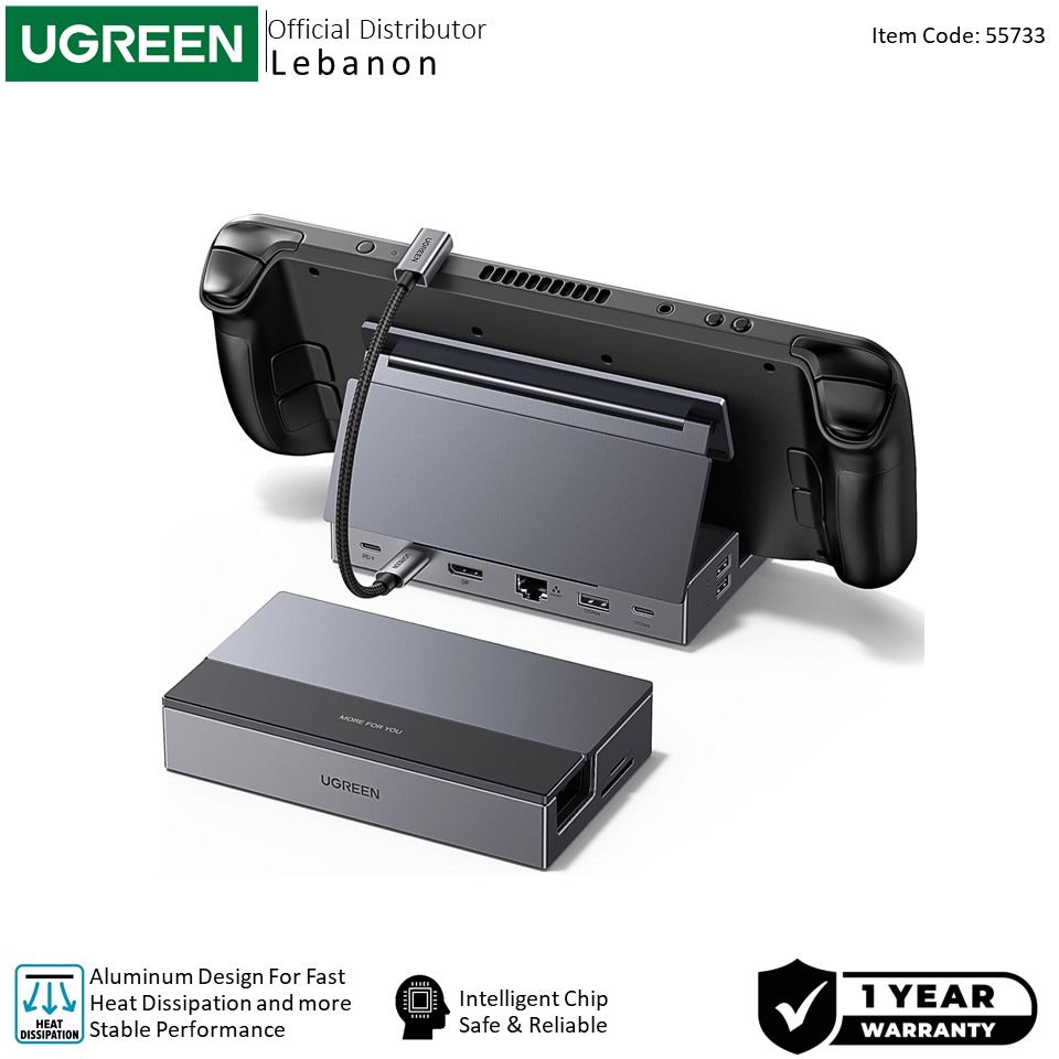 Ugreen, Steam Deck Dock 9-in-1 Docking Station, 4K@120Hz for Steam Deck, ROG Ally, ROG Xbox Ally, Legion Go - CM800 55733