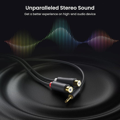 UGREEN 3.5mm Male to 2? RCA Female Stereo Audio Y Adapter, Gold?Plated, Bi?Directional Aux to RCA Cable - AV109 10547
