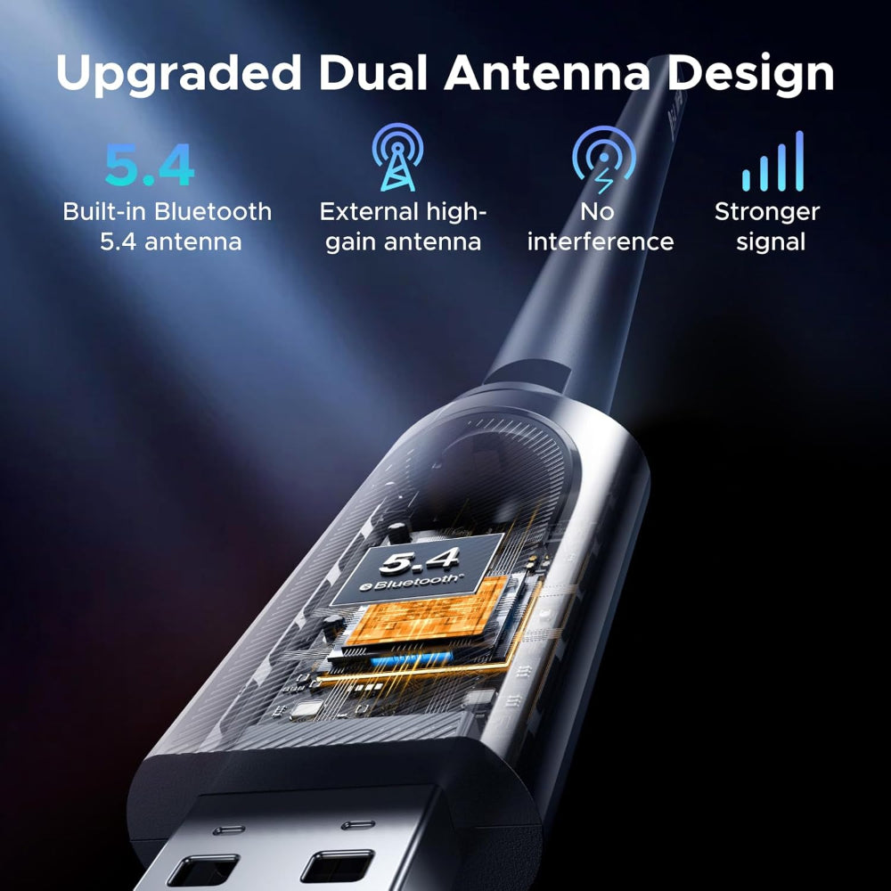 UGREEN USB WiFi 6 (AX900) + Bluetooth 5.4 Adapter, Dual?Band 600/287 Mbps, 6dBi High?Gain Antenna - CM845 75109