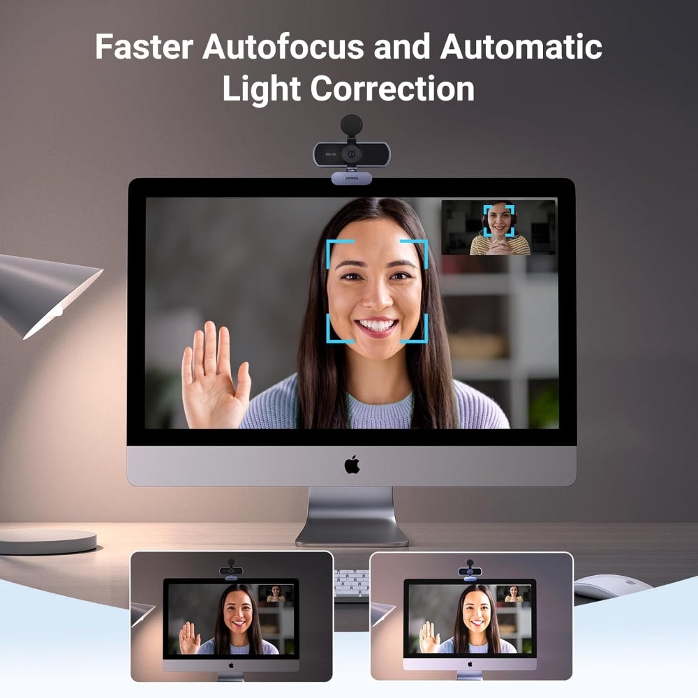 UGREEN 2K (1080P) Autofocus Webcam 4MP, Dual Noise Cancelling Mics, Privacy Cover, for Streaming & Video Calls - CM717 25442