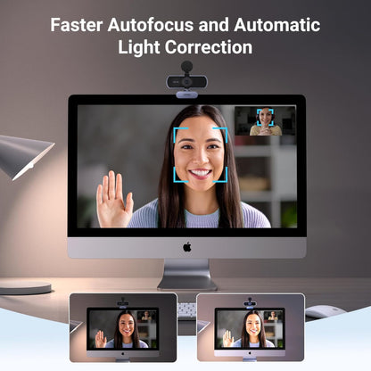 UGREEN 2K (1080P) Autofocus Webcam 4MP, Dual Noise Cancelling Mics, Privacy Cover, for Streaming & Video Calls - CM717 25442