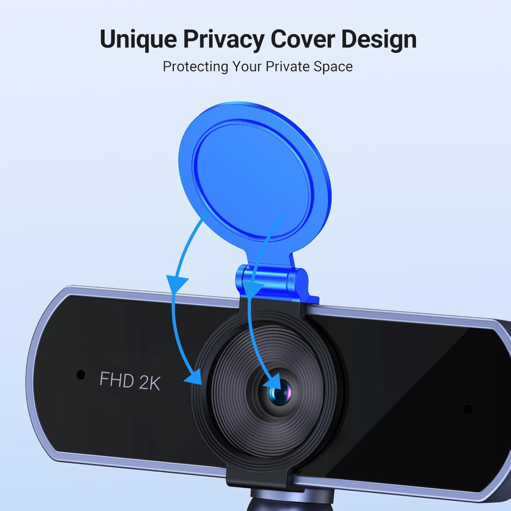 UGREEN 2K (1080P) Autofocus Webcam 4MP, Dual Noise Cancelling Mics, Privacy Cover, for Streaming & Video Calls - CM717 25442