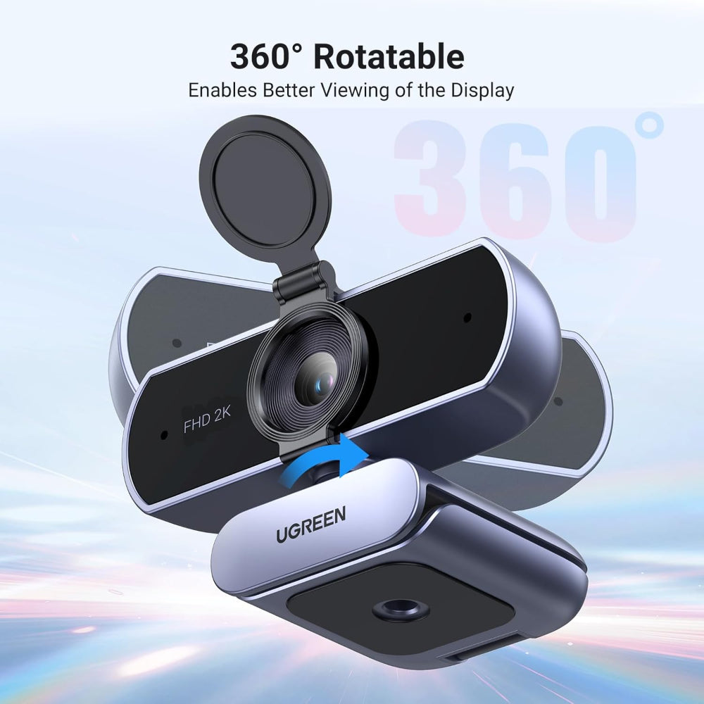 UGREEN 2K (1080P) Autofocus Webcam 4MP, Dual Noise Cancelling Mics, Privacy Cover, for Streaming & Video Calls - CM717 25442