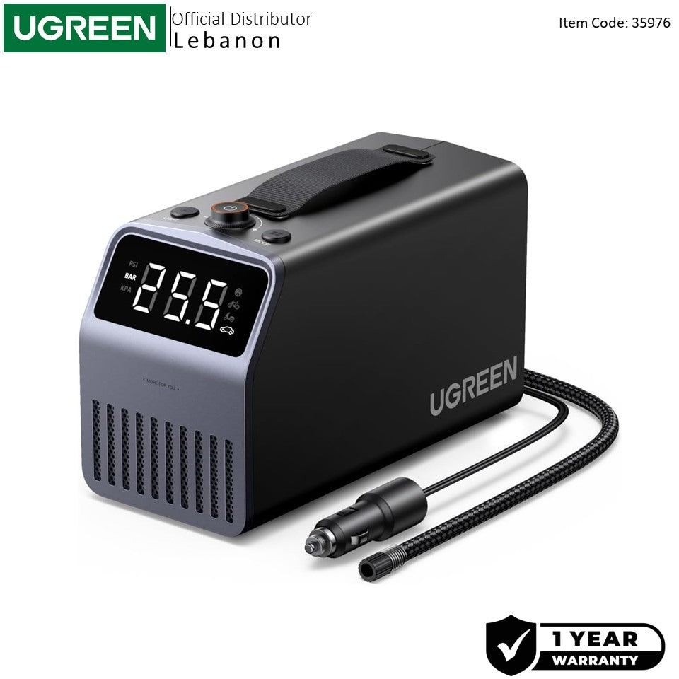 Ugreen, 150PSI Pro Tire Inflator, Corded & Cordless Built-in Battery, Air Compressor with LED Display & Auto Shutoff ET723 35976