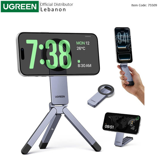 UGREEN 360 Degree Magnetic Phone Tripod, Aerospace Grade Aluminum, Multi-Mode, 118g Lightweight - LP962 75509