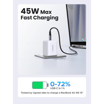 UGREEN 45W USB-C GaN Charger, Fast Wall Charger with 1M USB-C to C Cable  for Phones, Tablets & Ipads  - X524 65055