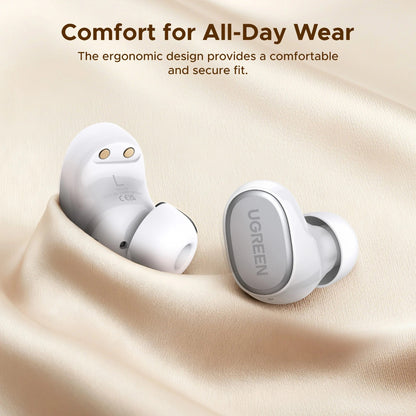 UGREEN Dots TWS Wireless Earbuds: BT 6.0, 35H Battery, 10mm Drivers, ENC HD Calls, IPX5 Waterproof [White] - WS220 75627