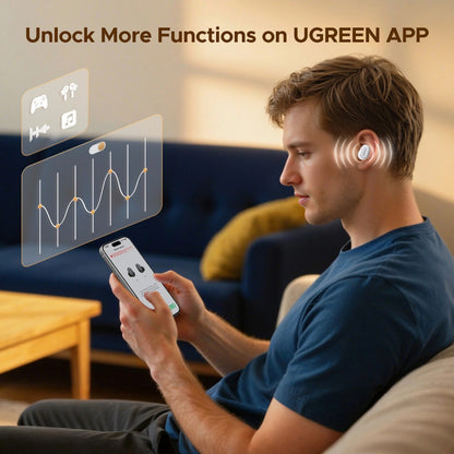 UGREEN Dots TWS Wireless Earbuds: BT 6.0, 35H Battery, 10mm Drivers, ENC HD Calls, IPX5 Waterproof [White] - WS220 75627