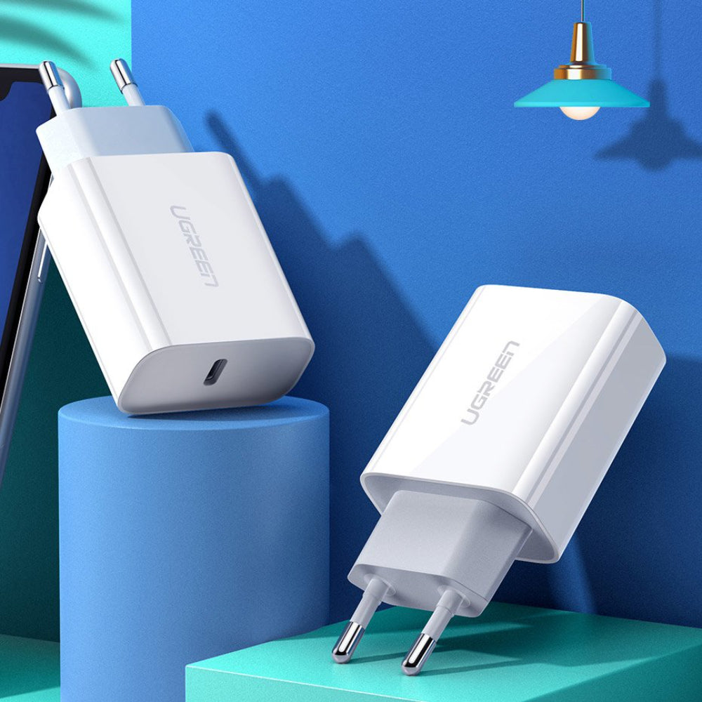 UGREEN 20W USB-C Smart & Fast Charger for Phones, Tablets & Ipads [White] - CD137 10191 60450