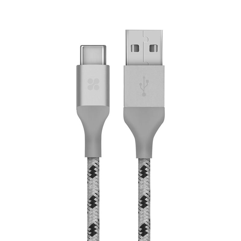 Promate, Usb 3.1 Usb-C Heavy Duty Mesh-Armored Cable, Grey