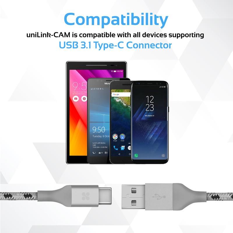 Promate, Usb 3.1 Usb-C Heavy Duty Mesh-Armored Cable, Grey