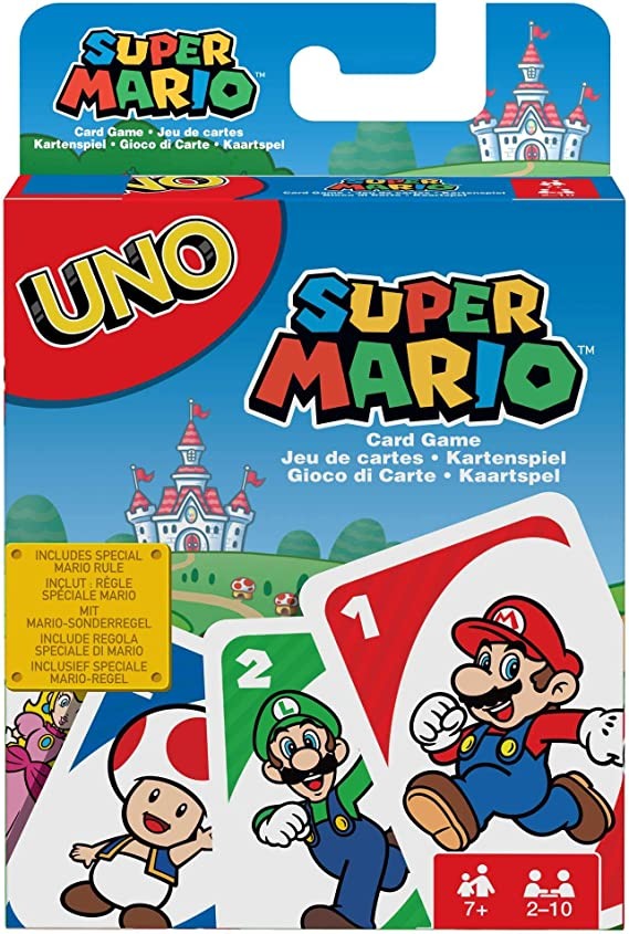 UNO Super Mario Card Game Animated Character Deck with 112 Cards for 7 Year Olds & Up