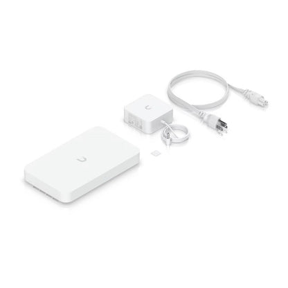 Ubiquiti, Desktop 10G independent gateway with integrated 4-port 2.5 GbE switch.