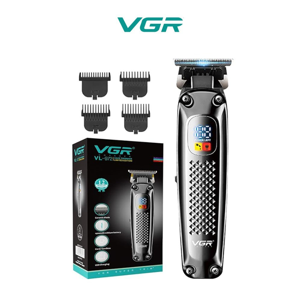 VGR, Limited Edition Professional Hair Clipper,Trimmer For Men With Digital Led Display,4 Cutting Combs,180Min Runtime,1400Mah Lithium Battery
