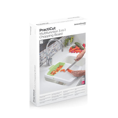 InnovaGoods, Extendable 3-In-1 Cutting Board With Tray, Container And Drainer Practicut, V0103234