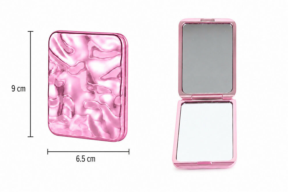Pink Compact Folding Mirror 6.5x9cm