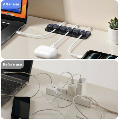 UGREEN Magnetic Cable Organizer - Desktop Cord Holder with 6 Silicone Clips & 6N Strong Magnets for Charging Wires - LP987 45097