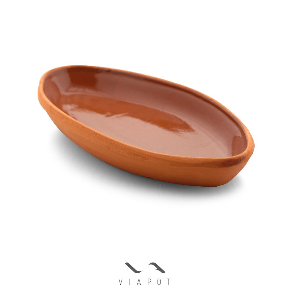 Viapot, Oval Oven Tray, 29X16X4 Cm, (Inner Brown Glazed), 1 Pcs, Shrink
