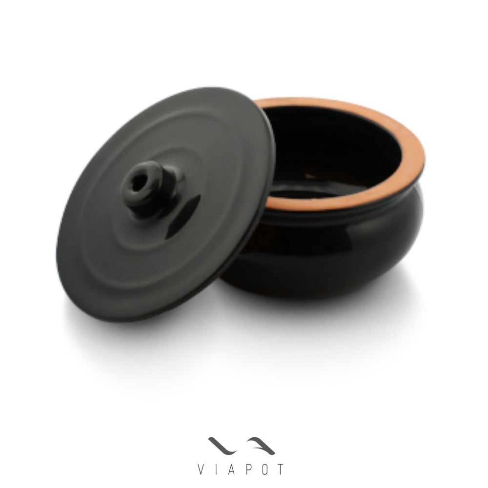 Viapot, Oven Casserole, 22X12 Cm, (Full Black Glazed) 1 Pcs, Shrink
