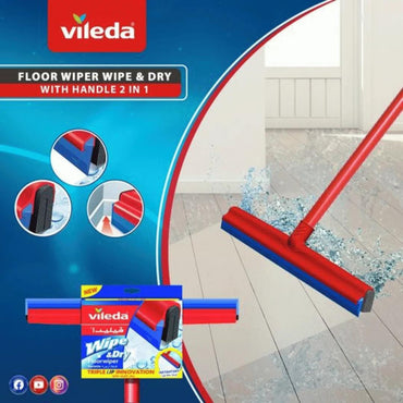 Vileda, Floor Wiper 2in1 Wipe & Dry with Handle, 42cm, VIL-200911