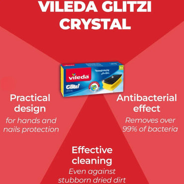 Vileda, Scourer Glitzi Crystal, Pack of 3, VIL-253227