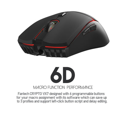 Fantech, Vx7 Crypto Rgb Gaming Mouse (Space Edition), Available in Different Colors