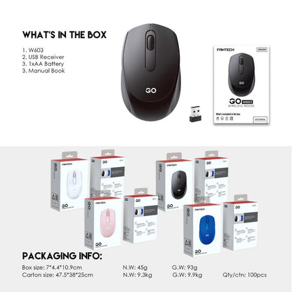 Fantech, W603 Go Wireless Office Mouse, Available in Different Colors