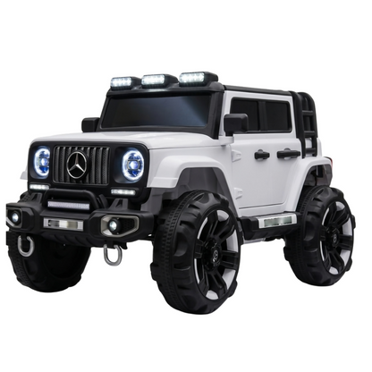 Kids Electric Ride-On Car – 12V Battery, 4 Motors, Leather Seat, LED Lights & Remote Control (Ages 3–8)