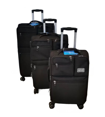 Wang, Pro Expandable Travel Bags Soft Cover 4 Wheels Luggage 3-Piece Set, Available in Different Colors