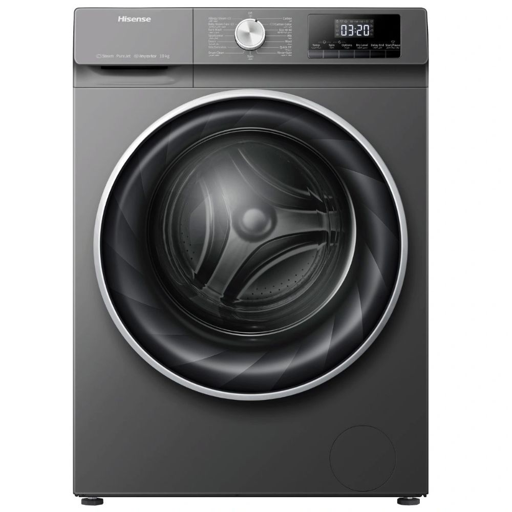 Hisense, Washer 10 Kg Front Load 1400 Rpm Inverter Titanium