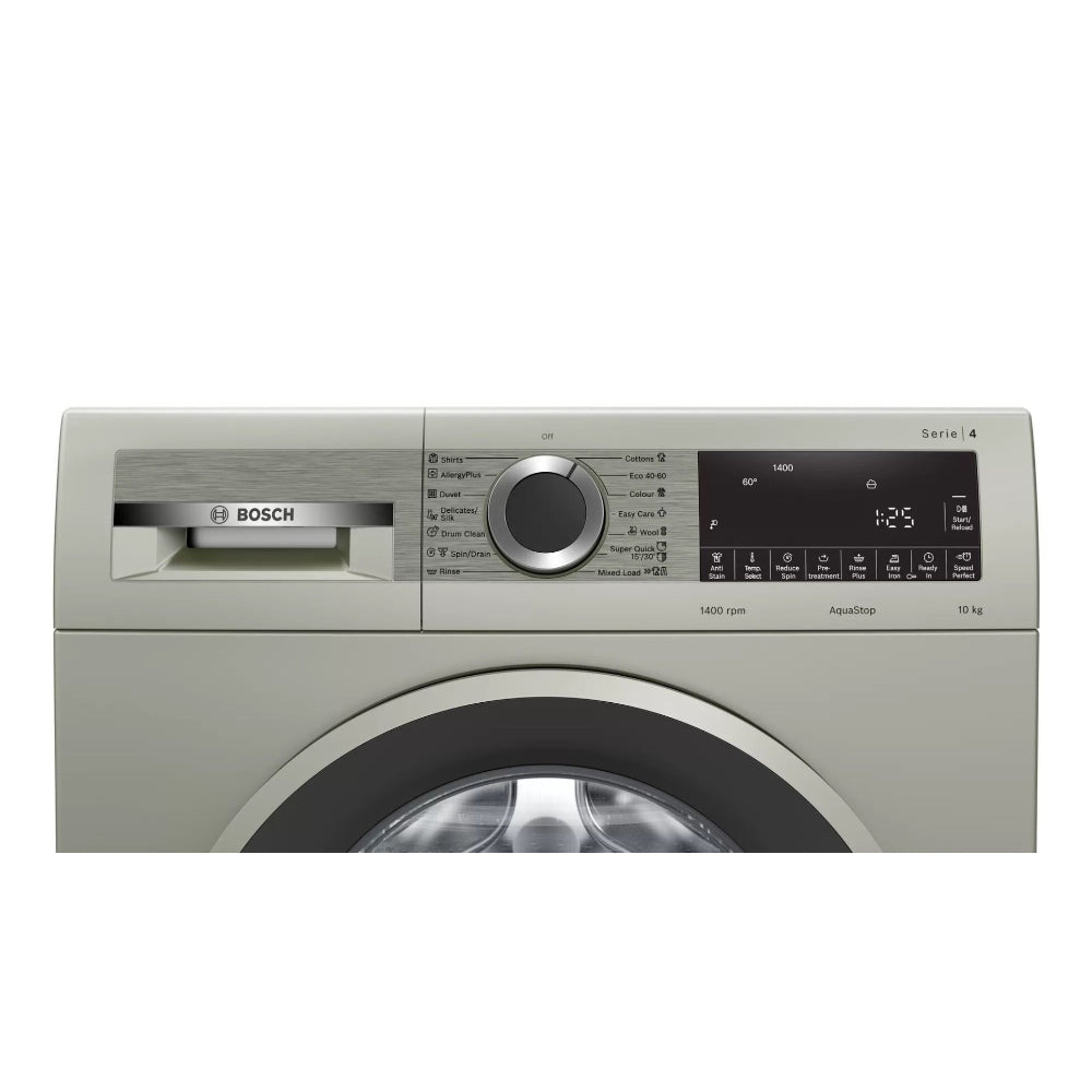 Bosch Series 4 Front Load Washer 10kg - 1400RPM [Silver Inox], WGA254XVME