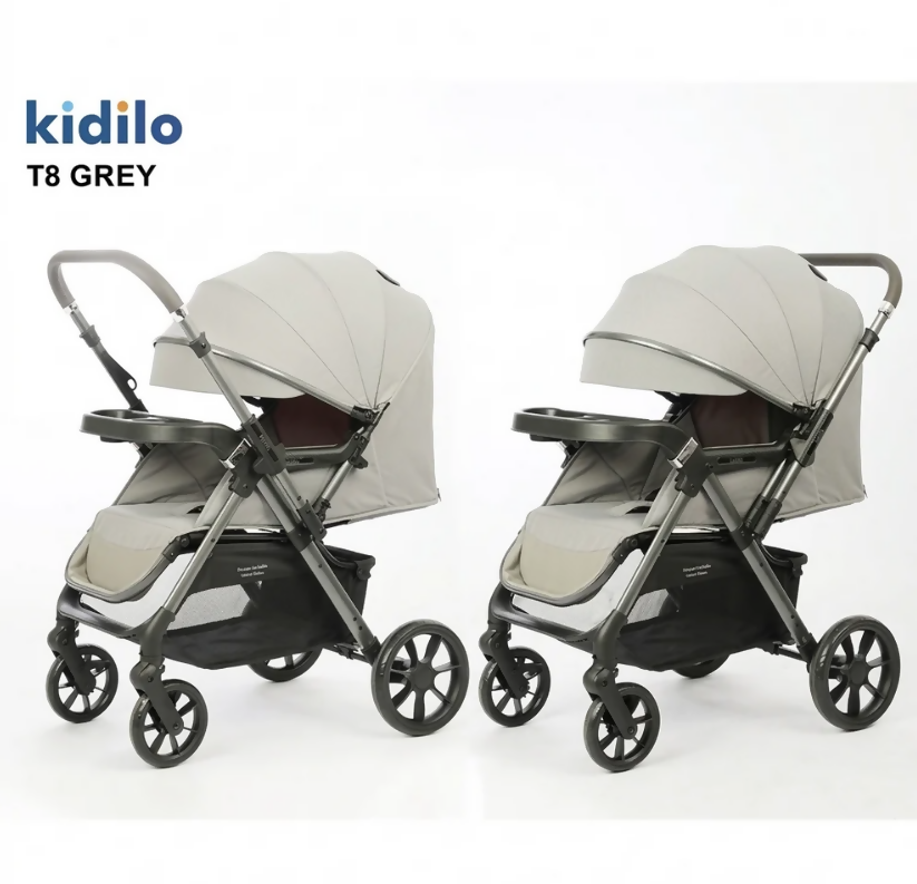 Kidilo T8 Premium Baby Stroller – Multi-Functional, Reversible Handle, Shock-Absorbent Wheels