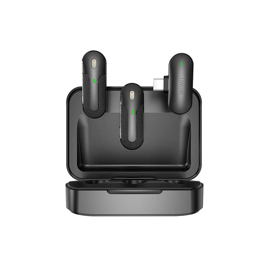 WIWU 2 Pack Ultra-Low Delay Wireless Lavalier Microphone, WI-WM002