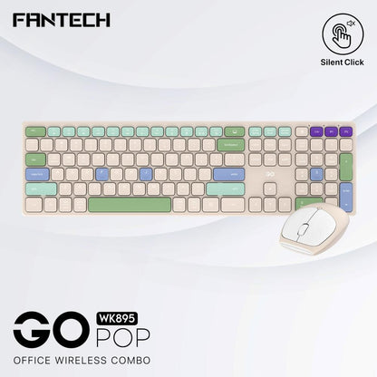Fantech, Wk895 Go Pop Wireless Combo, Available in Different Colors