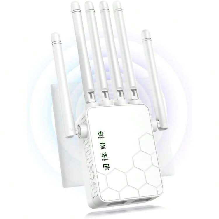 WiFi Repeater 6-Antenna Dual Band 2.4GHz & 5GHz – Wireless Range Extender & Signal Booster