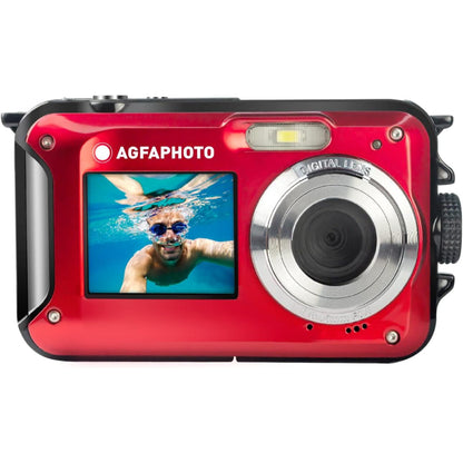 AGFA Photo Realishot - Waterproof, 24 MP, Full HD, Dual LCD Screen, 16x Digital Zoom, Digital Stabilizer, Lithium Battery [RED], WP8000RD