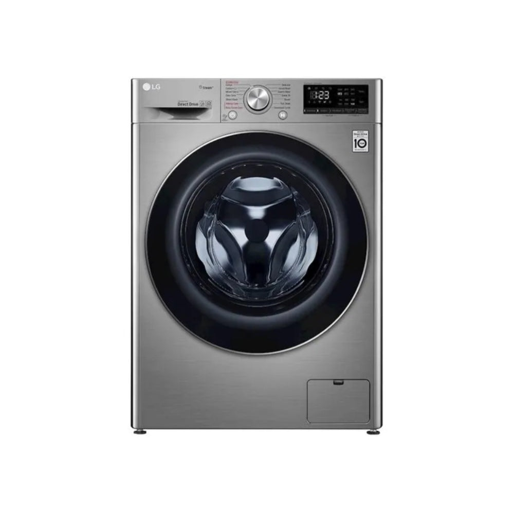LG, Washing Machine 10.5 KG 1400RPM Direct Drive Motor, ThinQ, Inverter, Steam Function, Dark Silver
