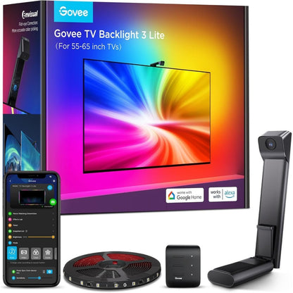 Govee, Tv Backlight 3 Lite With Fish-Eye Correction Function Sync To 55-65 Inch Tvs, 11.8Ft Rgbicw Wi