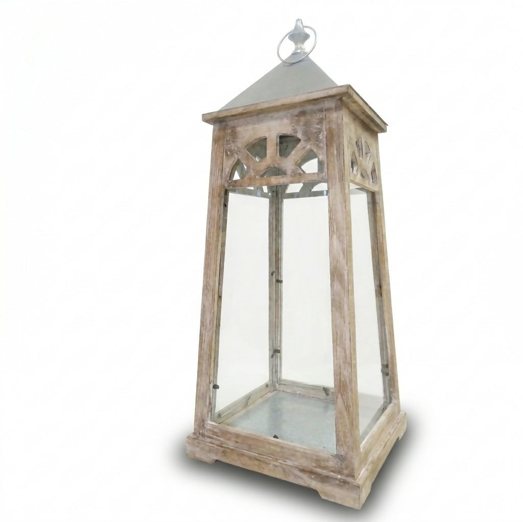 Decorative Shabby Wooden Metal Lantern Large Size